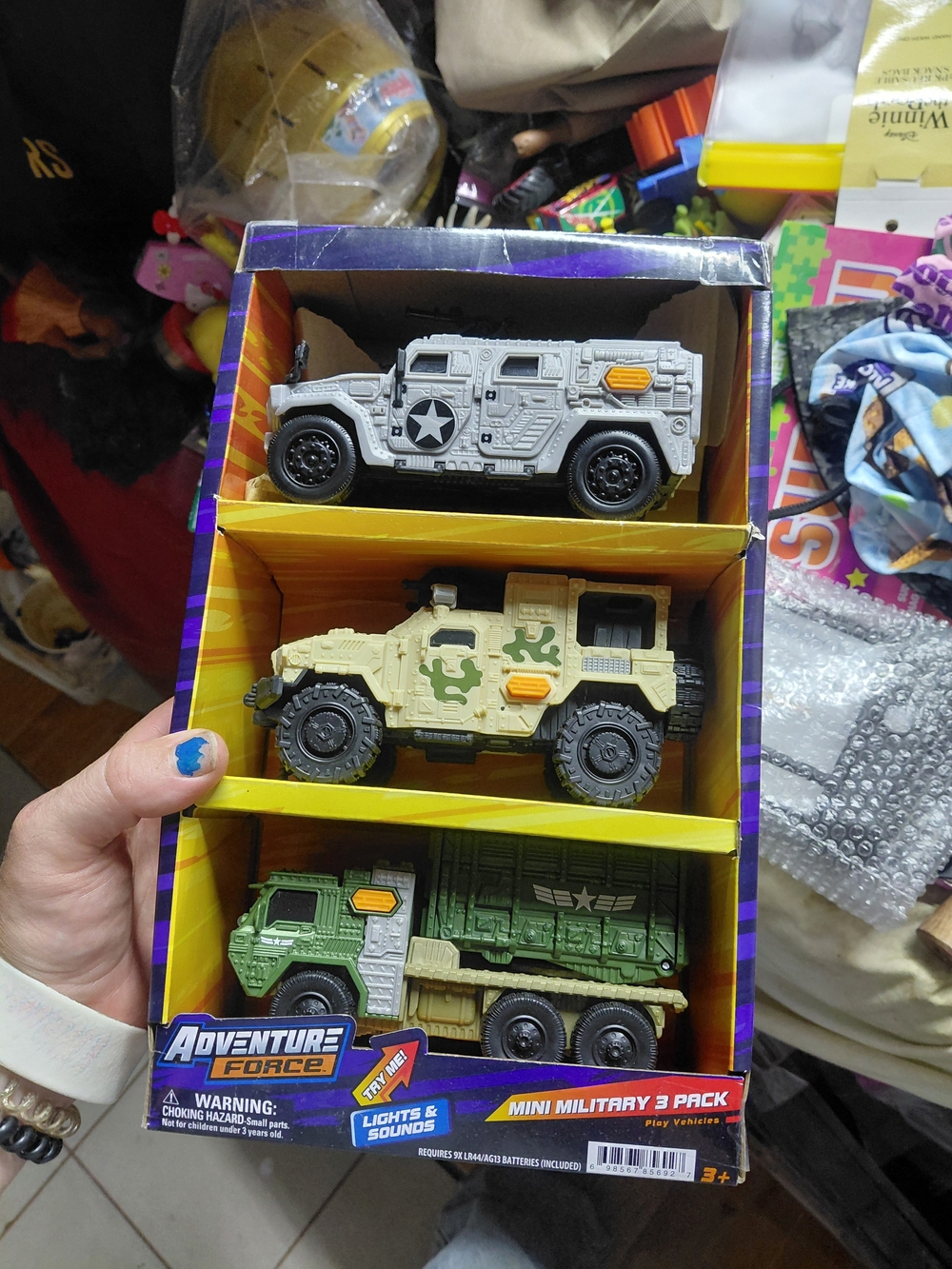 Adventure Force Mini Military Vehicles 3-Pack — Gray, Tan, Green